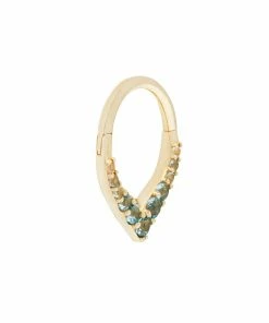 Buddha Jewelry Organics Rise + Shine - Blue Topaz Ombre - Solid 14kt Gold Clicker Best Sellers