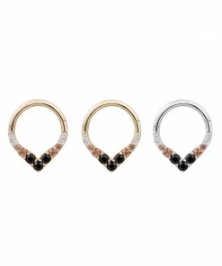 Buddha Jewelry Organics Rise + Shine - Smokey Quartz + Black Spinel Ombre - Solid 14kt Gold Clicker Best Sellers