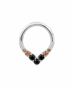 Buddha Jewelry Organics Rise + Shine - Smokey Quartz + Black Spinel Ombre - Solid 14kt Gold Clicker Best Sellers