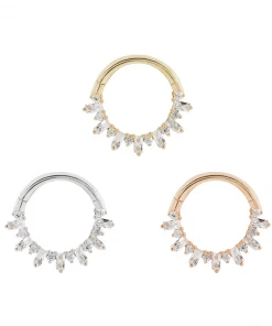 Buddha Jewelry Store 5 Buddha Jewelry Organics Daith Unforgettable - CZ - Solid 14kt Gold Clicker