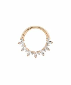 Buddha Jewelry Organics Daith Unforgettable - CZ - Solid 14kt Gold Clicker