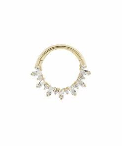Buddha Jewelry Organics Daith Unforgettable - CZ - Solid 14kt Gold Clicker