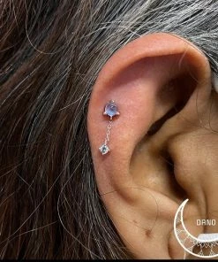 Buddha Jewelry Organics Bianca - Moonstone + White Sapphire Rook