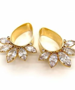 Buddha Jewelry Organics Marquise Teardrop Plugs - All Metals + CZ Stetched Ears