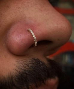 Buddha Jewelry Organics Radiant 18g - CZ - Solid 14kt Gold Clicker Daith