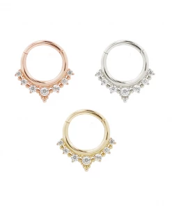 Buddha Jewelry Organics Lala - CZ - Solid 14kt Gold Clicker Daith