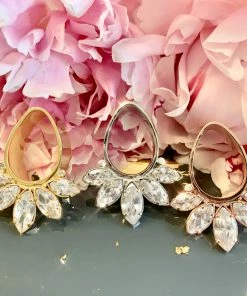 Buddha Jewelry Organics Marquise Teardrop Plugs - All Metals + CZ Stetched Ears