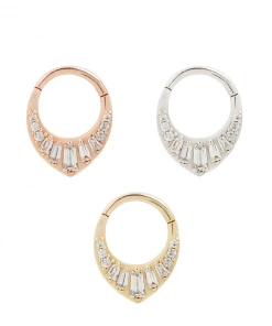 Buddha Jewelry Organics Prism - CZ - Solid 14kt Gold Clicker Daith