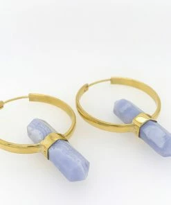 Buddha Jewelry Organics Mini Alchemy Earrings - Blue Lace Agate
