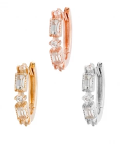 Buddha Jewelry Organics Euphoria Huggie - White Sapphire