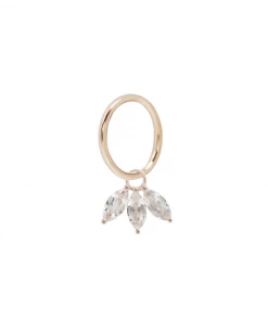 Buddha Jewelry Organics Moet Charm 14kt Solid Gold + White Topaz Conch