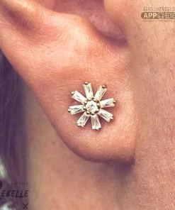 Buddha Jewelry Organics Conch Deliah Baguette Flower - CZ 13 Buddha Jewelry Organics Conch Deliah Baguette Flower - CZ