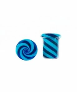 Buddha Jewelry Organics Sale Glass Plugs - Blue Twist