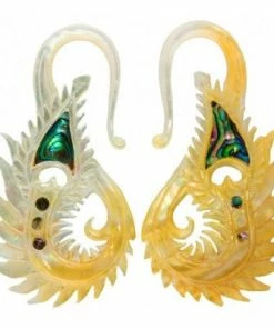 Buddha Jewelry Organics Peacock Earrings - Mother Of Pearl