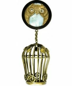 Buddha Jewelry Organics Sale Owl With Mother Of Pearl Inlay + Hanging Cage