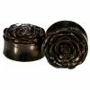 Buddha Jewelry Organics Rose Flower Plugs - Arang Wood Stetched Ears 1 Buddha Jewelry Organics Rose Flower Plugs - Arang Wood Stetched Ears