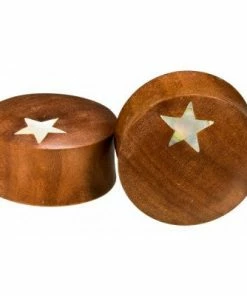 Buddha Jewelry Organics Star Plugs - Saba Wood + Mother Of Pearl Sale