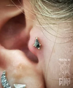 Buddha Jewelry Organics Limelight - Tourmalated Quartz - Threadless End Conch