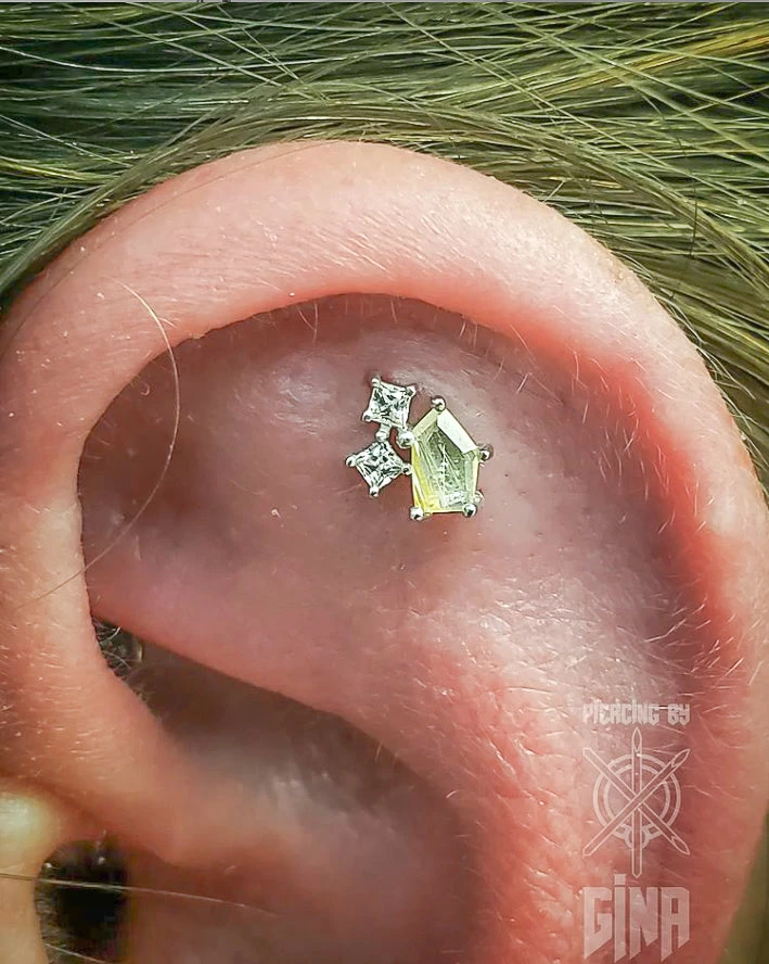 Buddha Jewelry Organics Conch Lyra - Rutilated Quartz + CZ 7 Buddha Jewelry Organics Conch Lyra - Rutilated Quartz + CZ