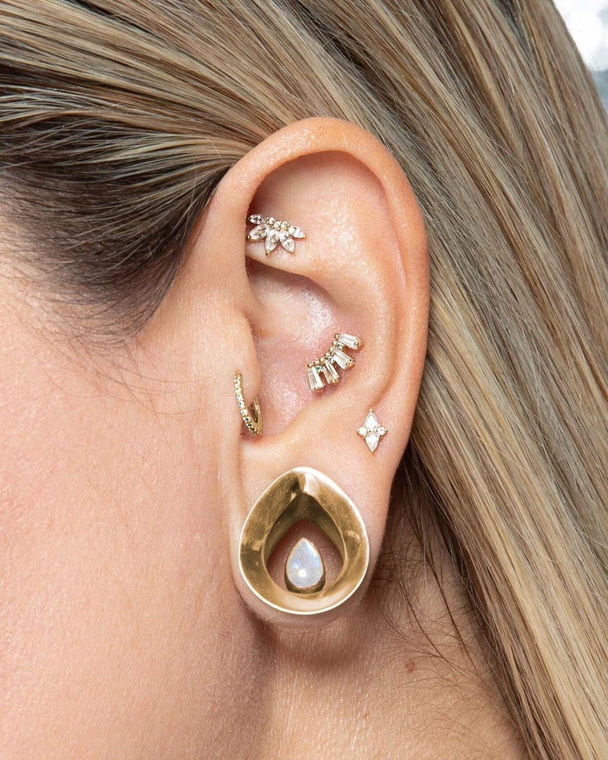 Buddha Jewelry Organics Conch Ethereal - CZ - Threadless End 4 Buddha Jewelry Organics Conch Ethereal - CZ - Threadless End